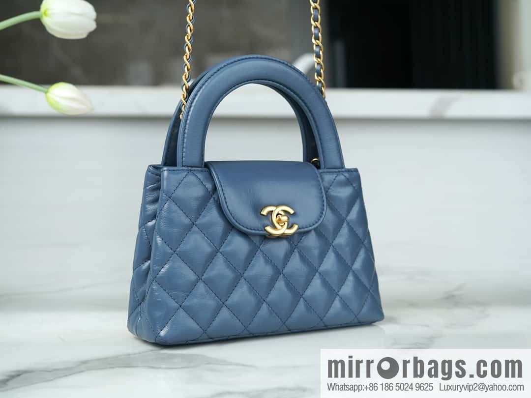 CHANEL 24S New Color Kelly Handle Bag, Large, Light Blue AS4416