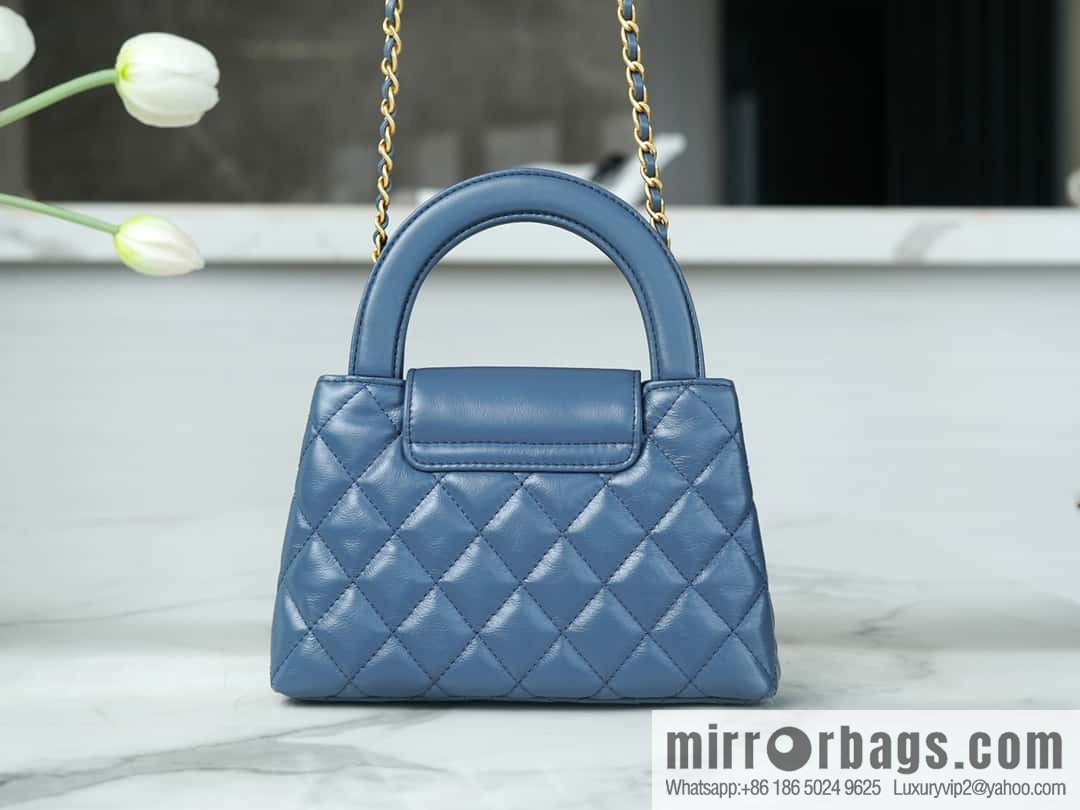 CHANEL 24S New Color Kelly Handle Bag, Large, Light Blue AS4416