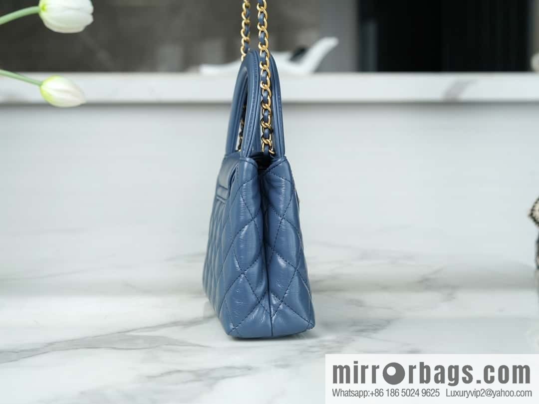 CHANEL 24S New Color Kelly Handle Bag, Large, Light Blue AS4416