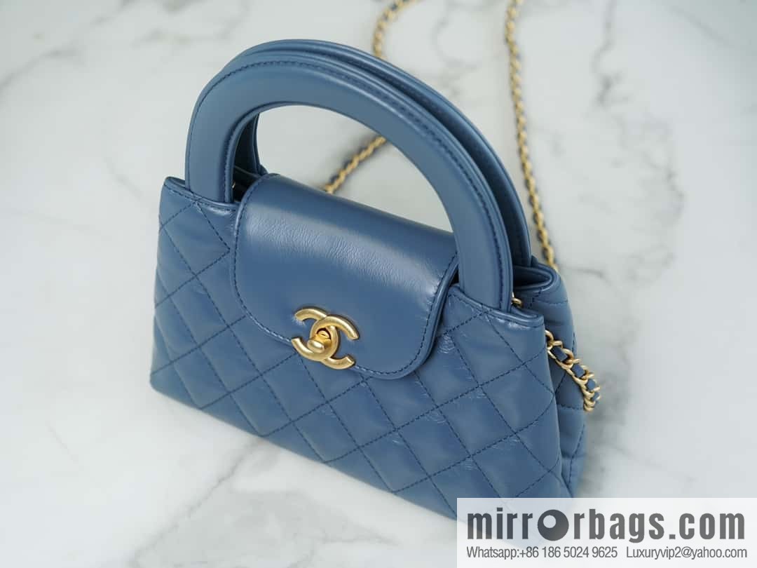 CHANEL 24S New Color Kelly Handle Bag, Large, Light Blue AS4416