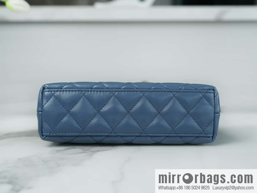 CHANEL 24S New Color Kelly Handle Bag, Large, Light Blue AS4416