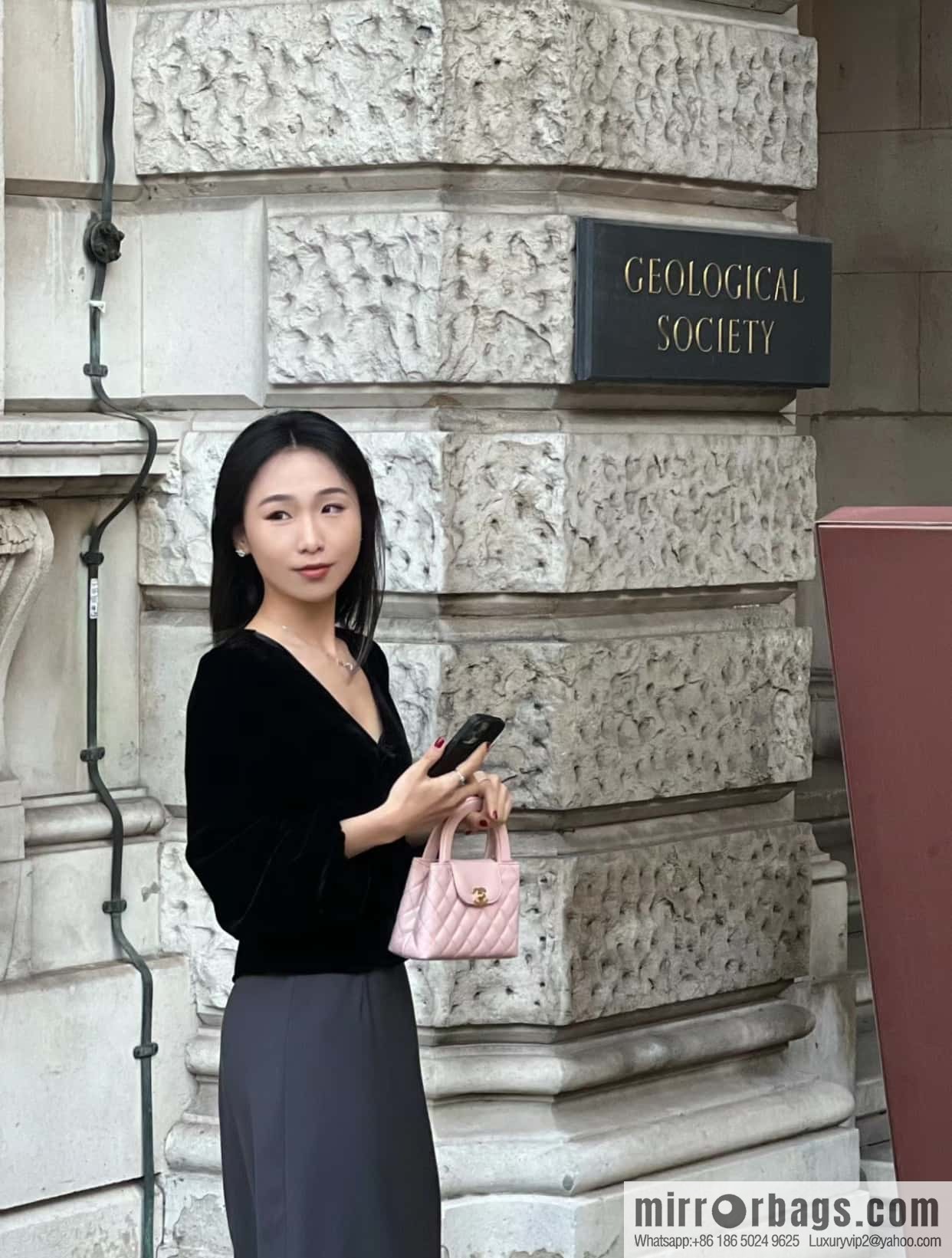 CHANEL 24S New Color Kelly Handle Bag, Large, Light Pink AS4416