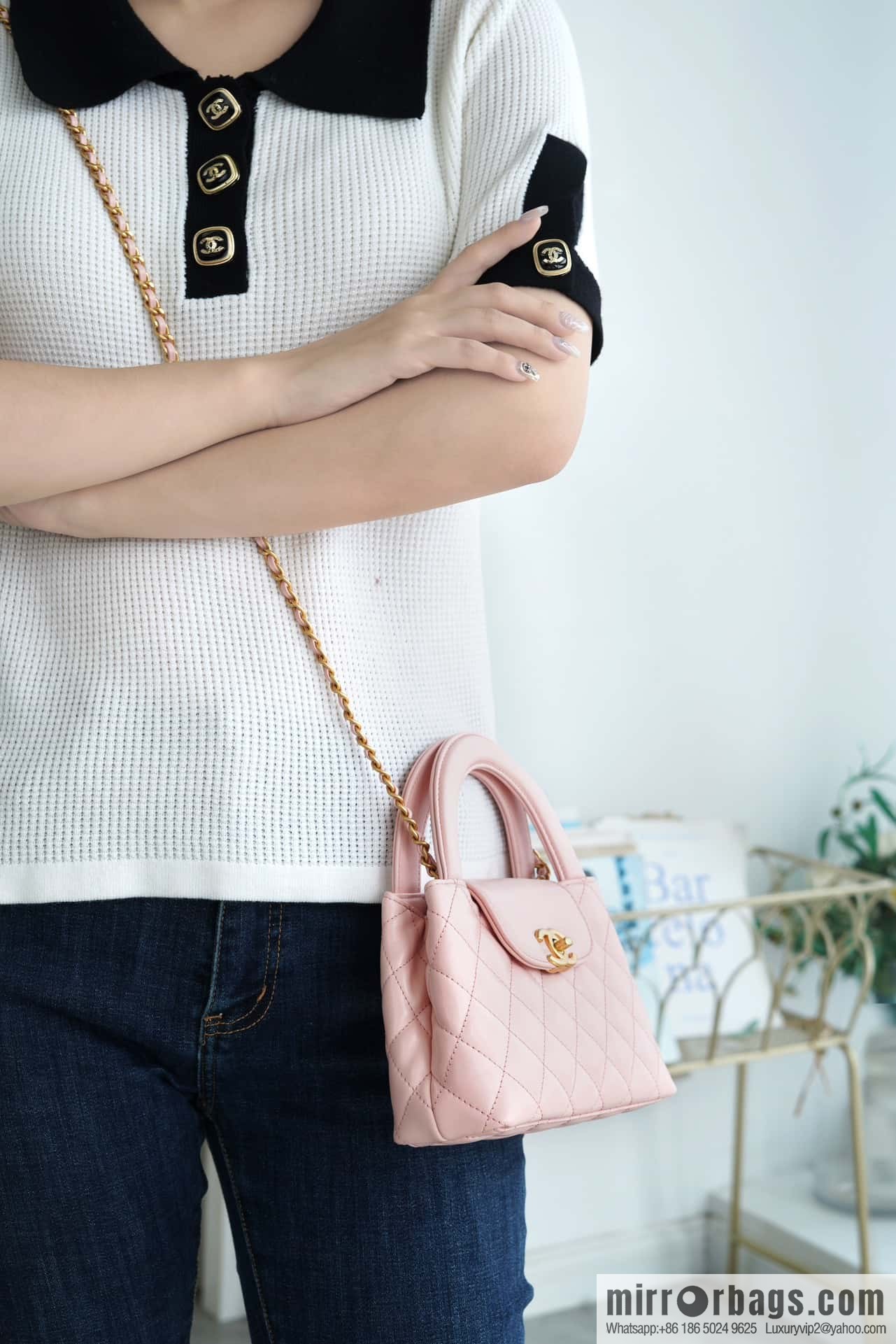 CHANEL 24S New Color Kelly Handle Bag, Large, Light Pink AS4416