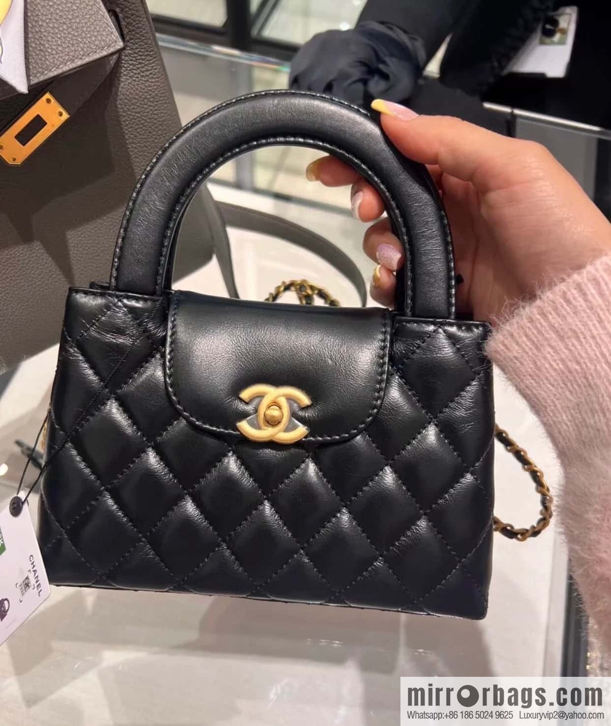 CHANEL 24S New Color Kelly Handle Bag, Large, Black AS4416