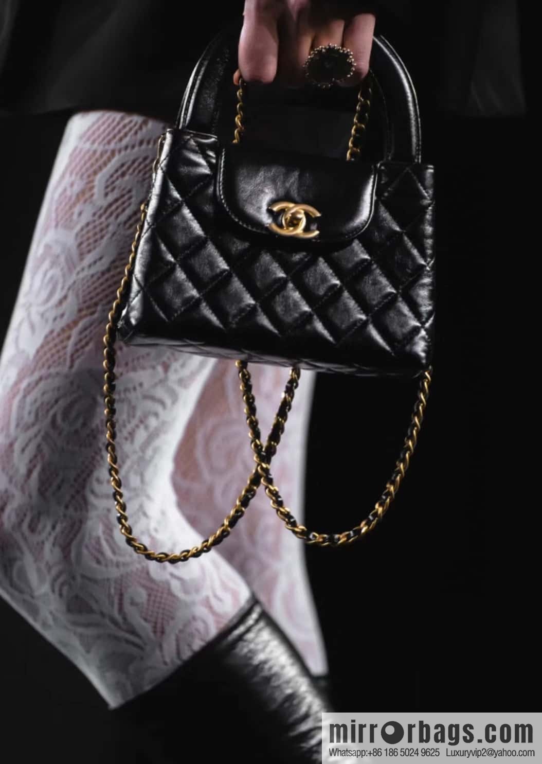 CHANEL 24S New Color Kelly Handle Bag, Large, Black AS4416