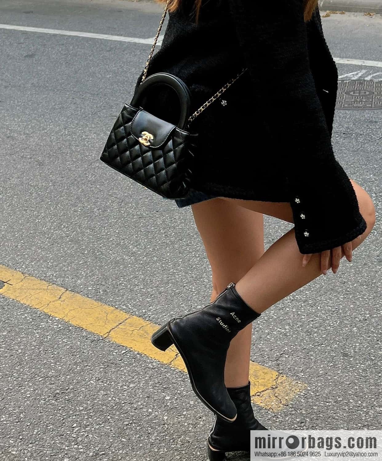 CHANEL 24S New Color Kelly Handle Bag, Large, Black AS4416