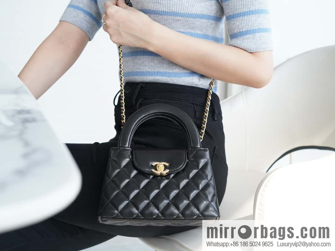 CHANEL 24S New Color Kelly Handle Bag, Large, Black AS4416