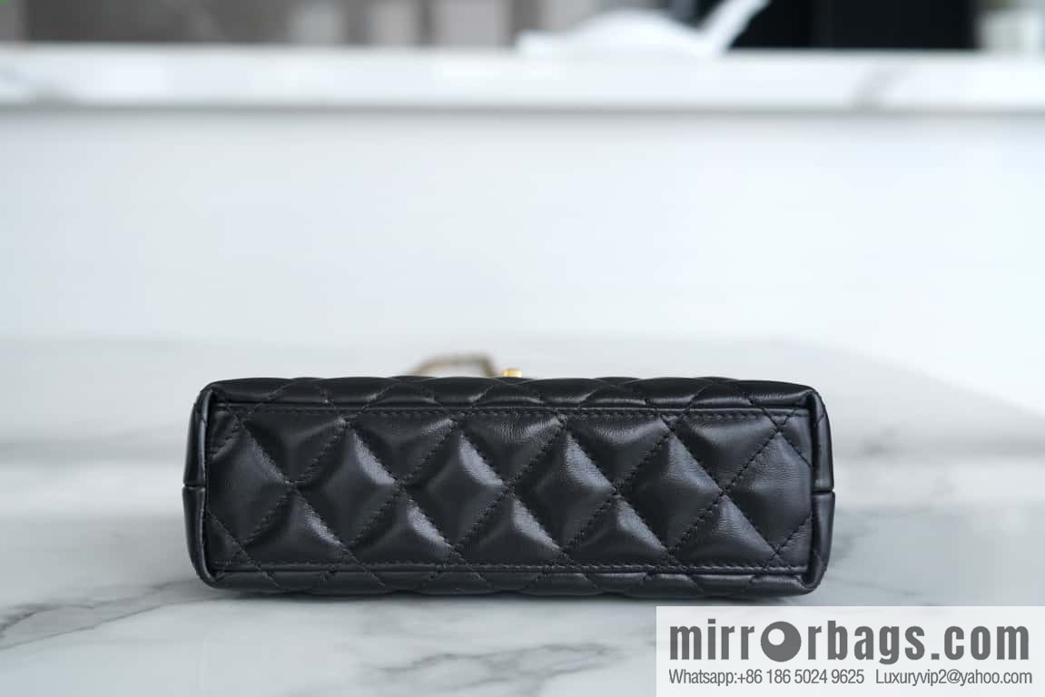 CHANEL 24S New Color Kelly Handle Bag, Large, Black AS4416