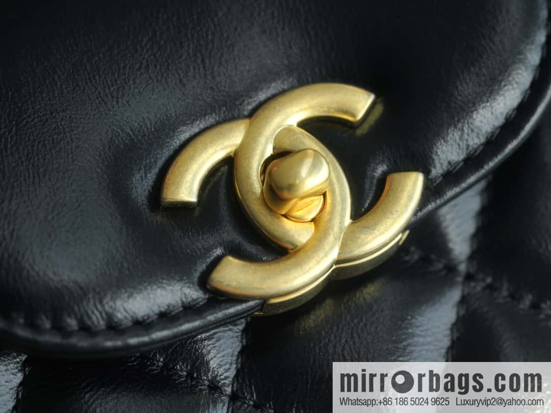 CHANEL 24S New Color Kelly Handle Bag, Large, Black AS4416