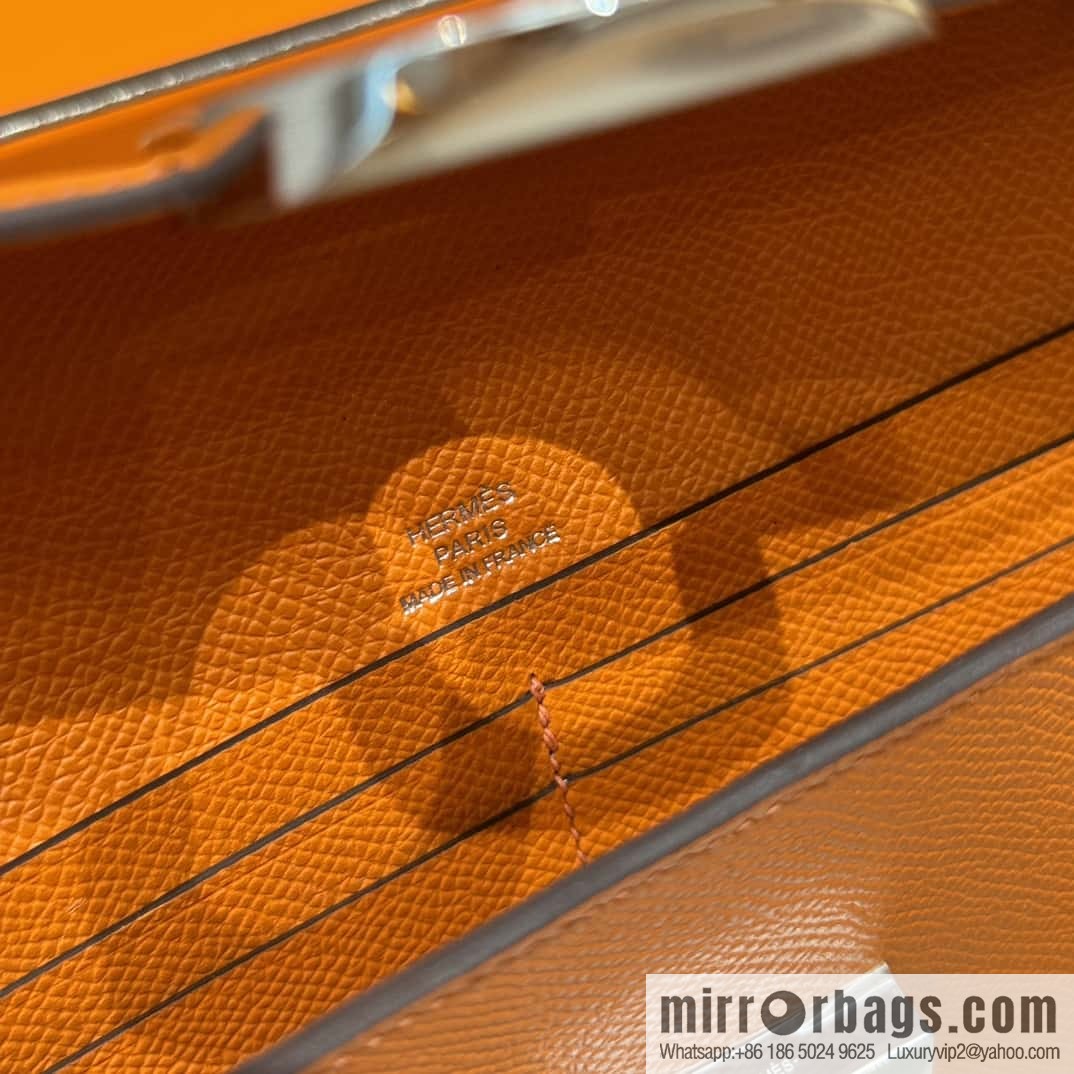 Chaine d'Ancre To Go Wallet, Pig Nose Togo Orange Silver Buckle