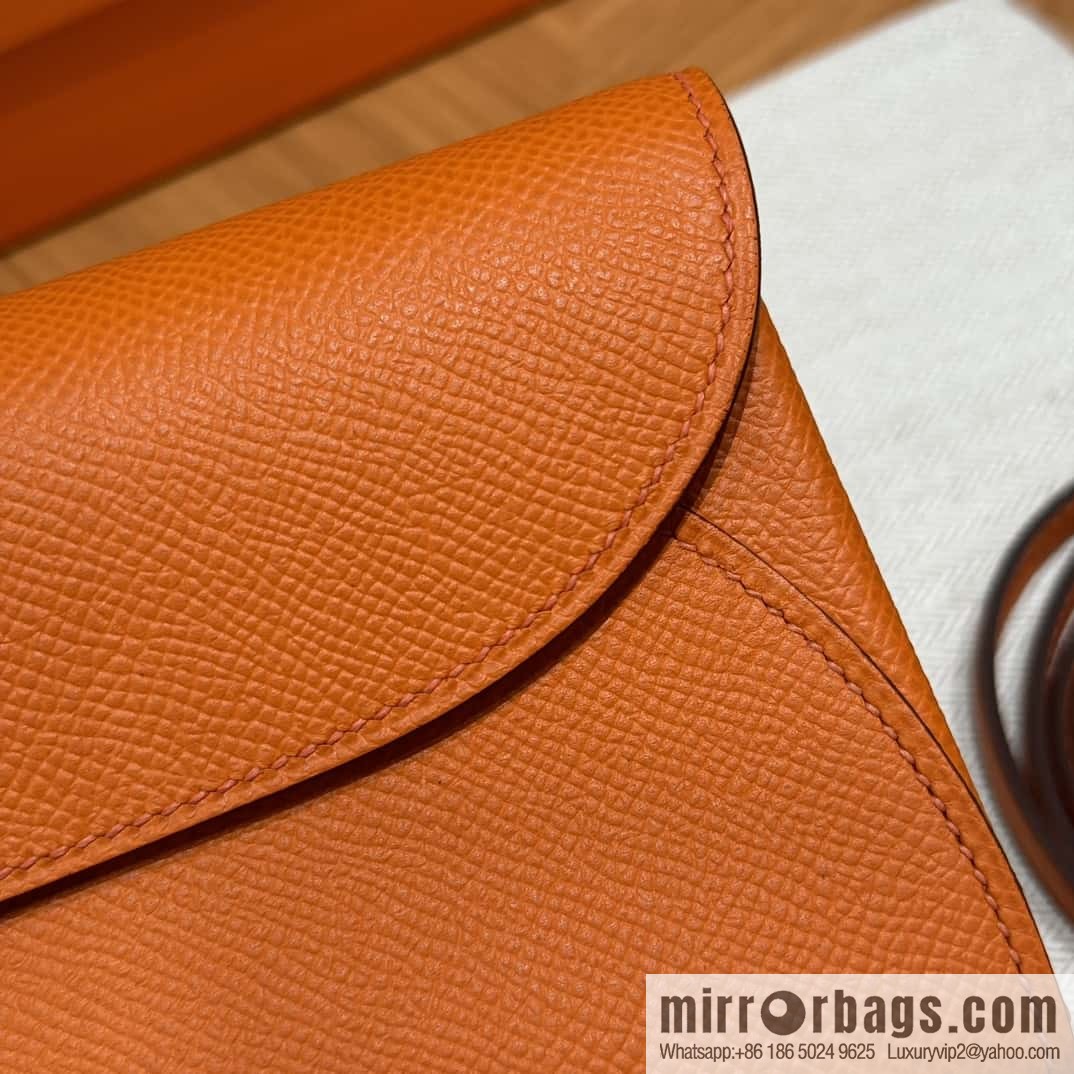 Chaine d'Ancre To Go Wallet, Pig Nose Togo Orange Silver Buckle