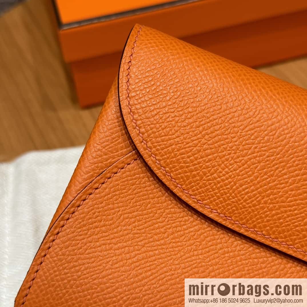 Chaine d'Ancre To Go Wallet, Pig Nose Togo Orange Silver Buckle