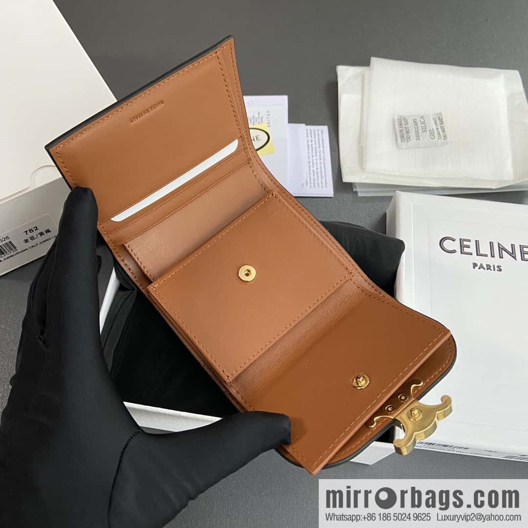 CELINE TRIOMPHE logo printed short wallet 10D782CQH.04LU783