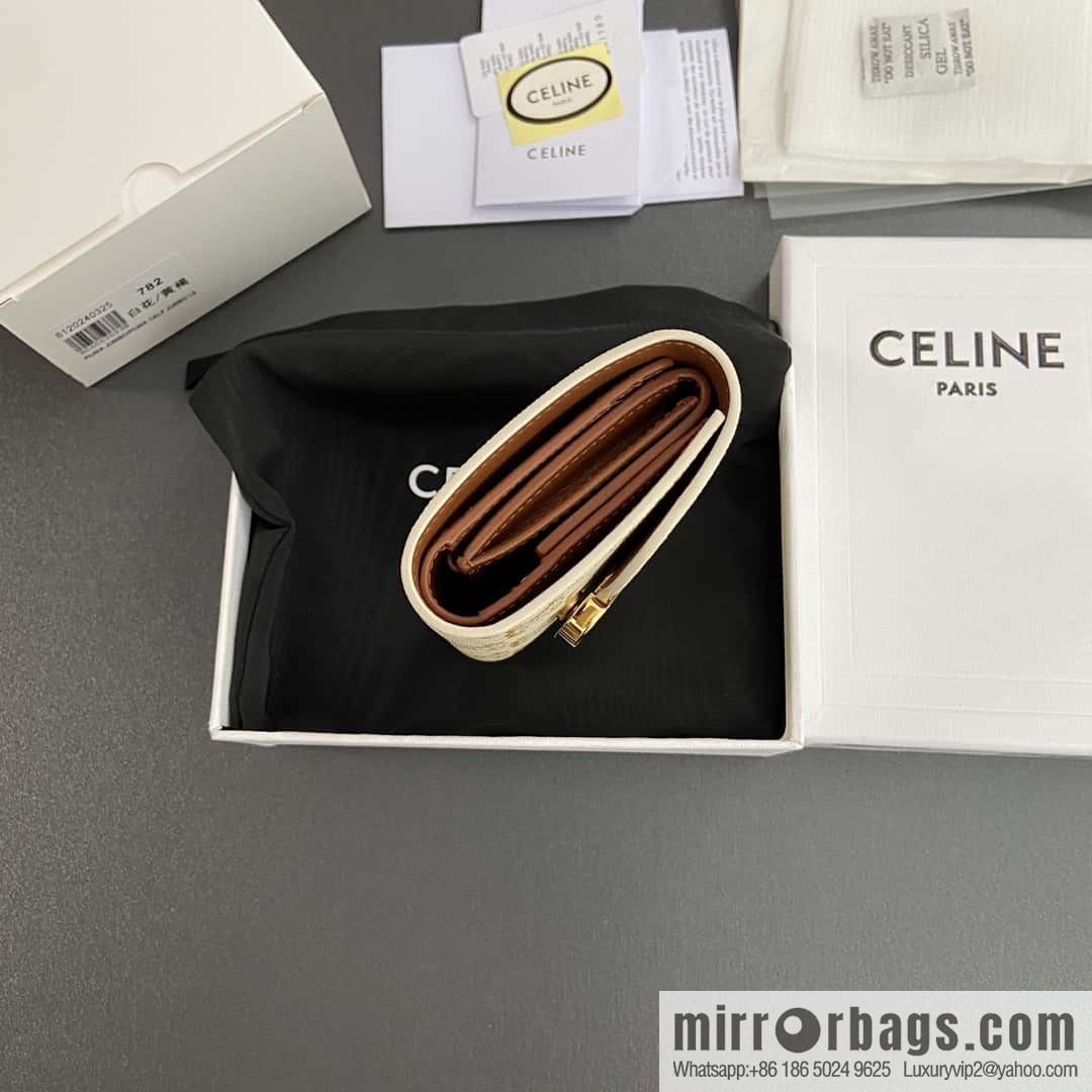 CELINE TRIOMPHE logo printed short wallet 10D782CQH.04LU783
