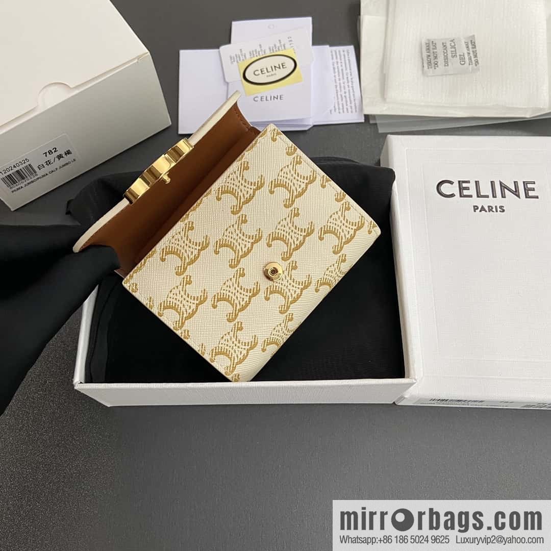 CELINE TRIOMPHE logo printed short wallet 10D782CQH.04LU783