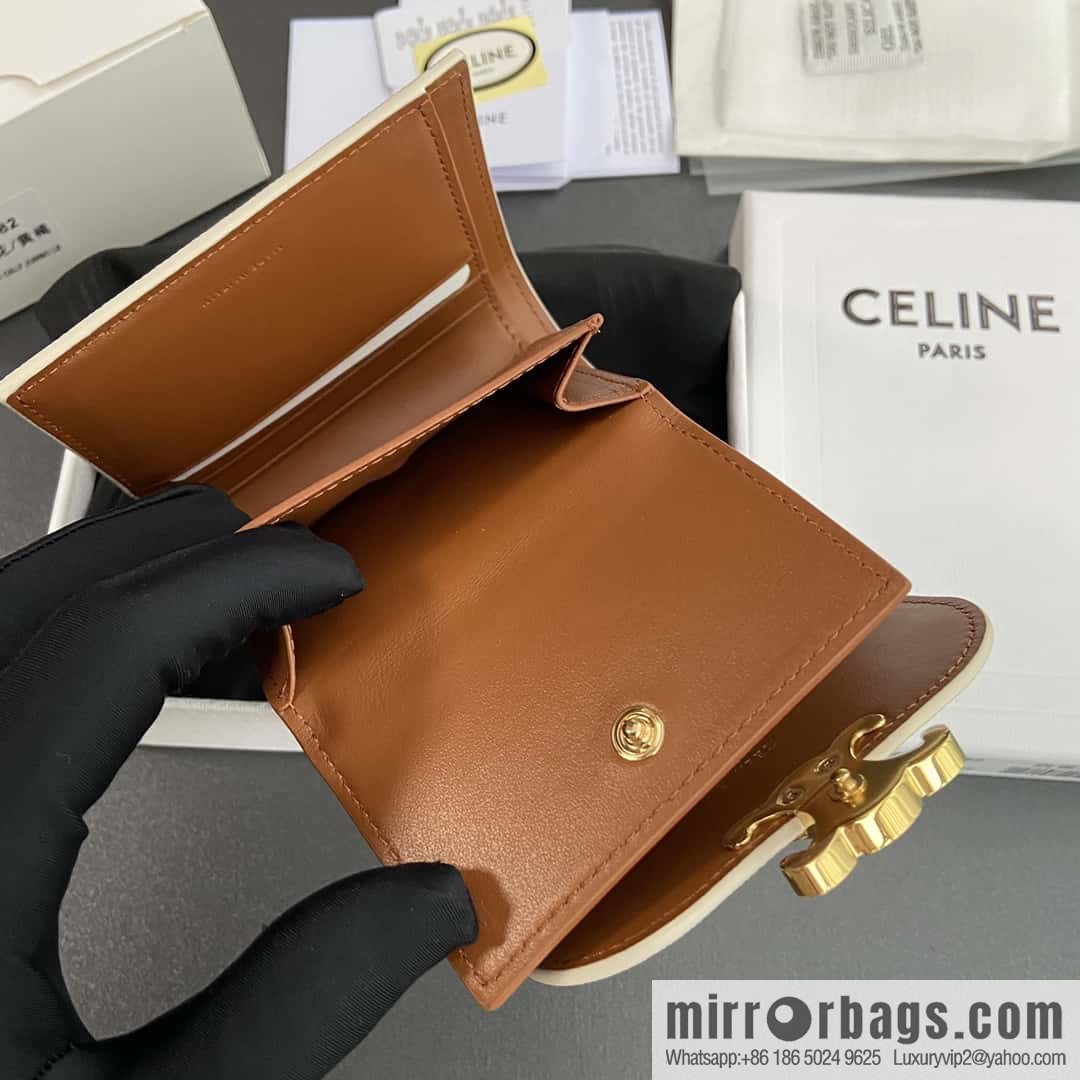 CELINE TRIOMPHE logo printed short wallet 10D782CQH.04LU783