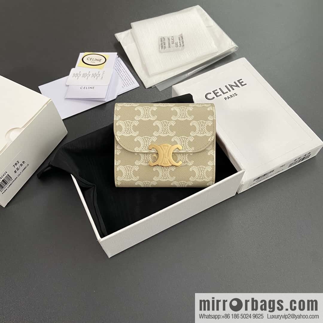 CELINE TRIOMPHE logo printed short wallet 10D782CQH.04LU783