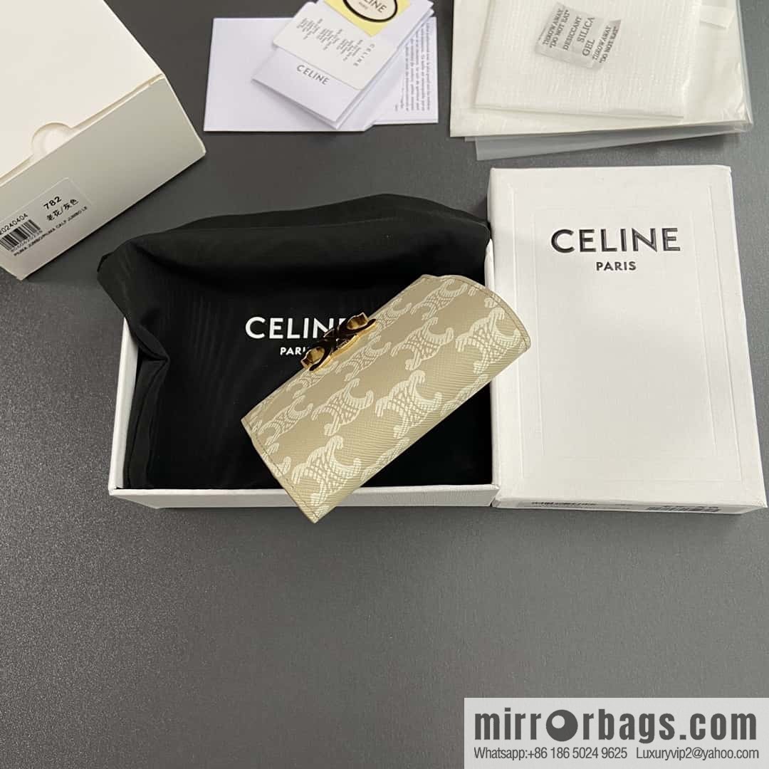 CELINE TRIOMPHE logo printed short wallet 10D782CQH.04LU783