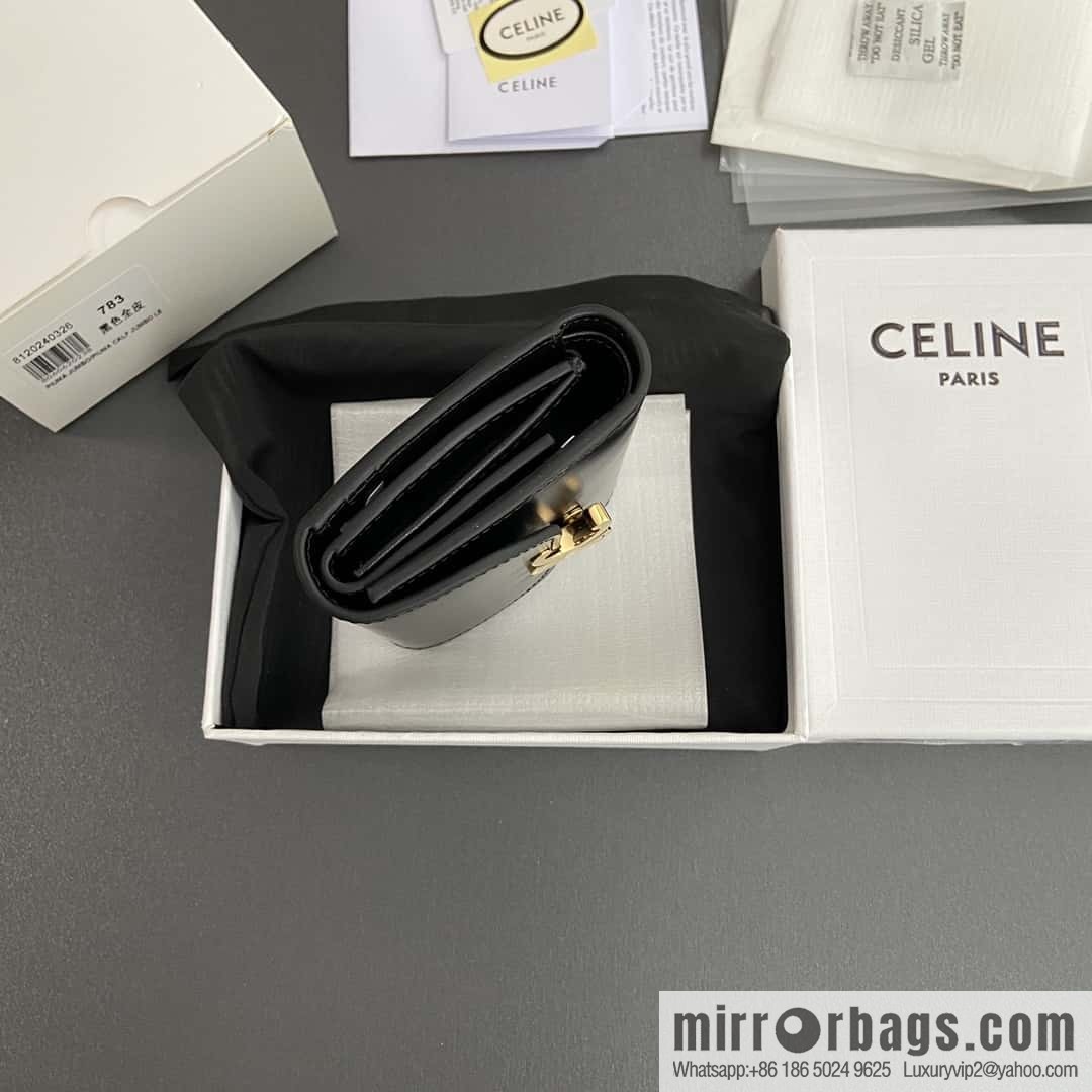 CELINE TRIOMPHE shiny cow leather wallet 10D782CQH.04LU783