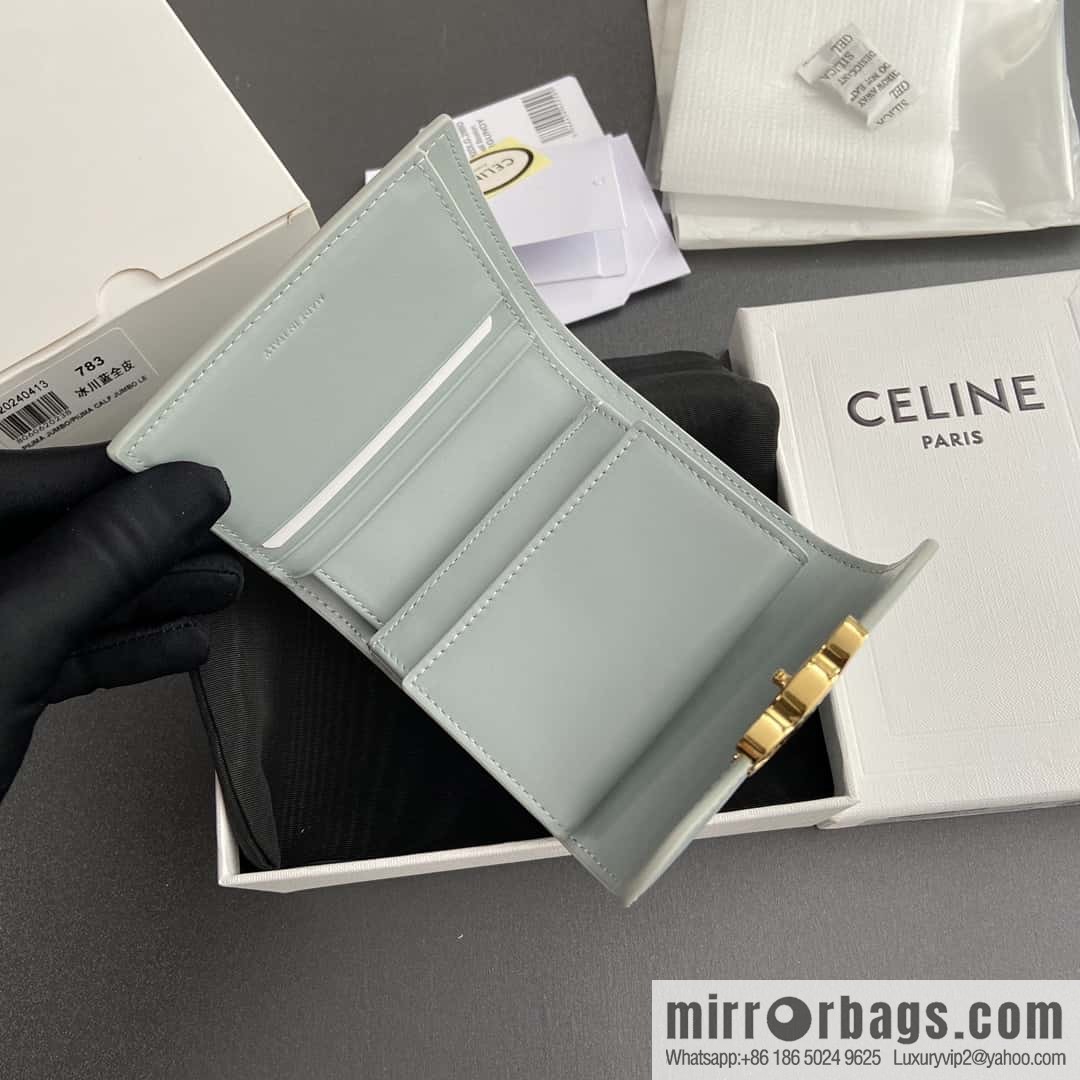 CELINE TRIOMPHE shiny cow leather wallet 10D782CQH.04LU783