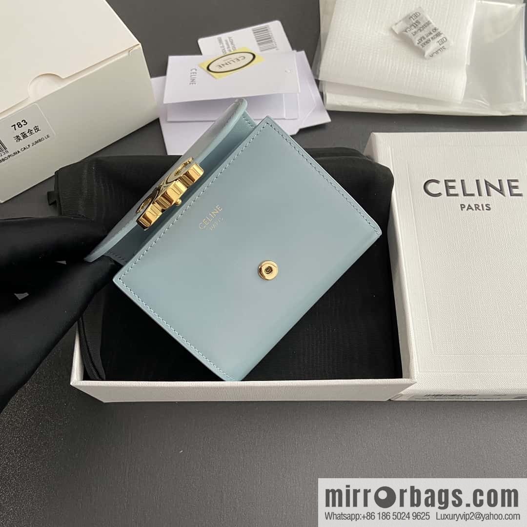 CELINE TRIOMPHE shiny cow leather wallet 10D782CQH.04LU783