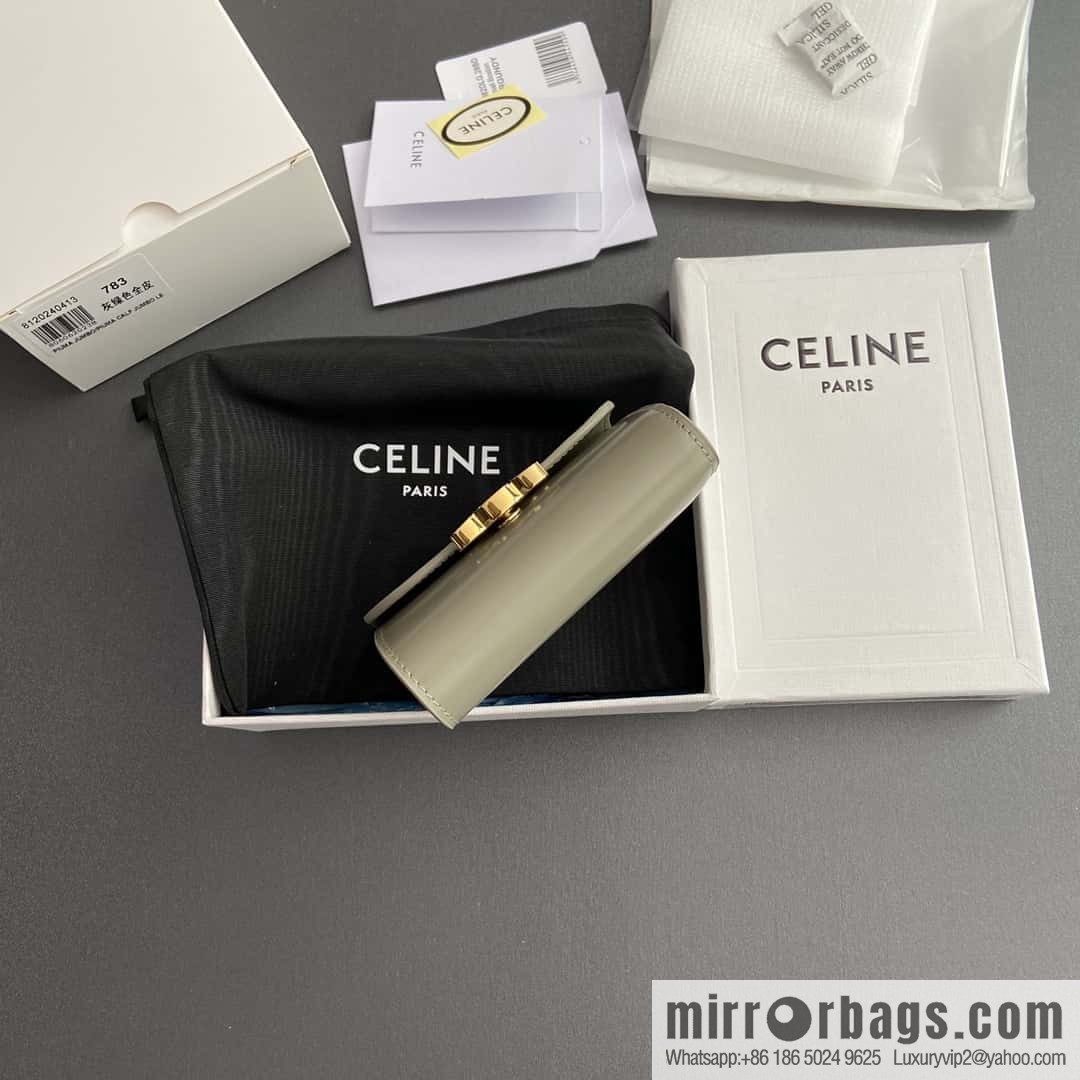 CELINE TRIOMPHE shiny cow leather wallet 10D782CQH.04LU783