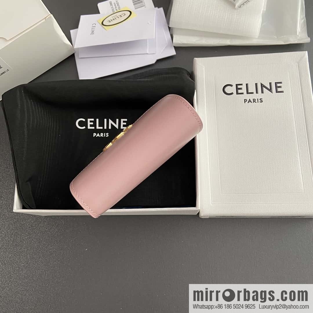 CELINE TRIOMPHE shiny cow leather wallet 10D782CQH.04LU783 pollen full leather