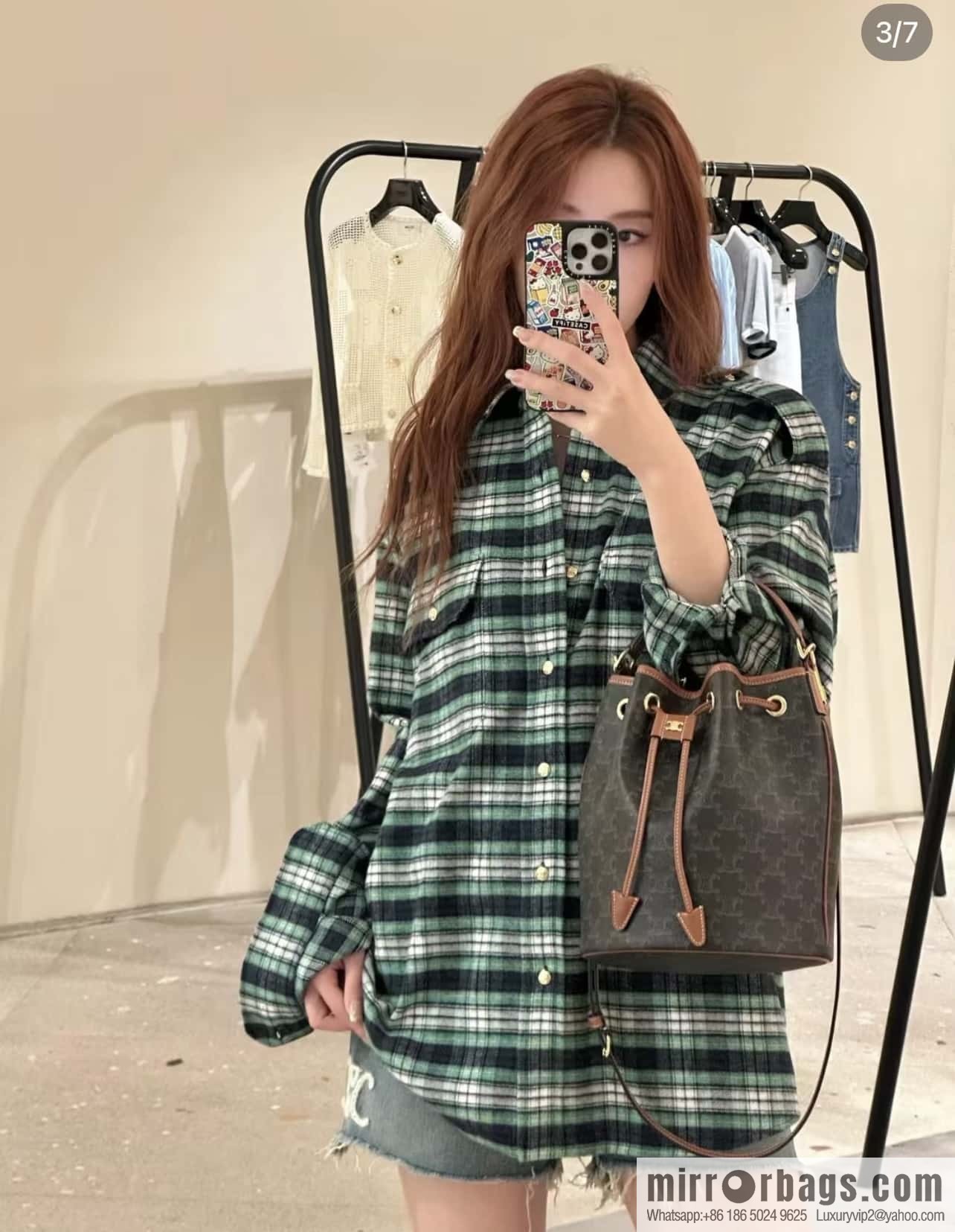 CELINE CLARA logo printed cow leather handbag 116882
