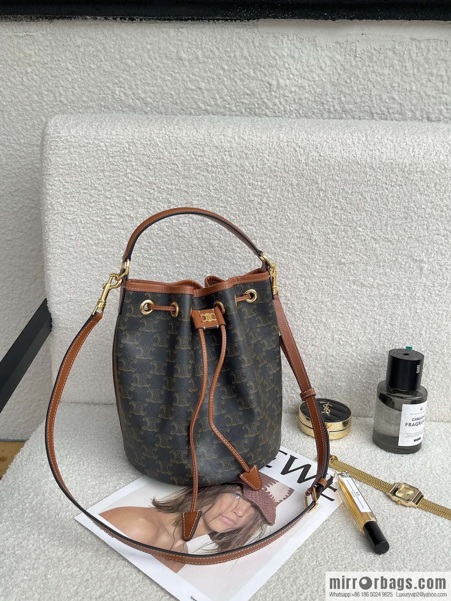 CELINE CLARA logo printed cow leather handbag 116882