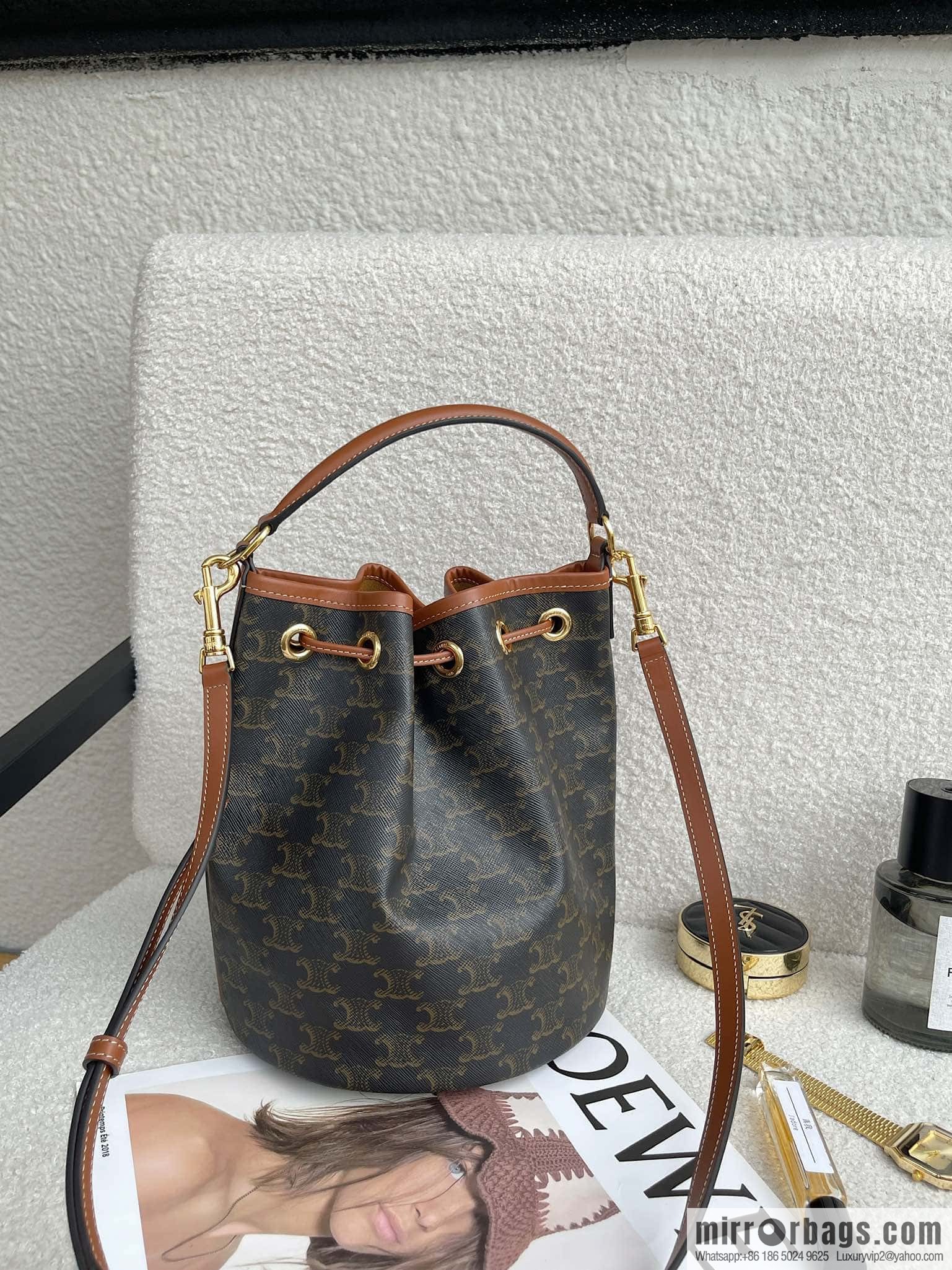 CELINE CLARA logo printed cow leather handbag 116882