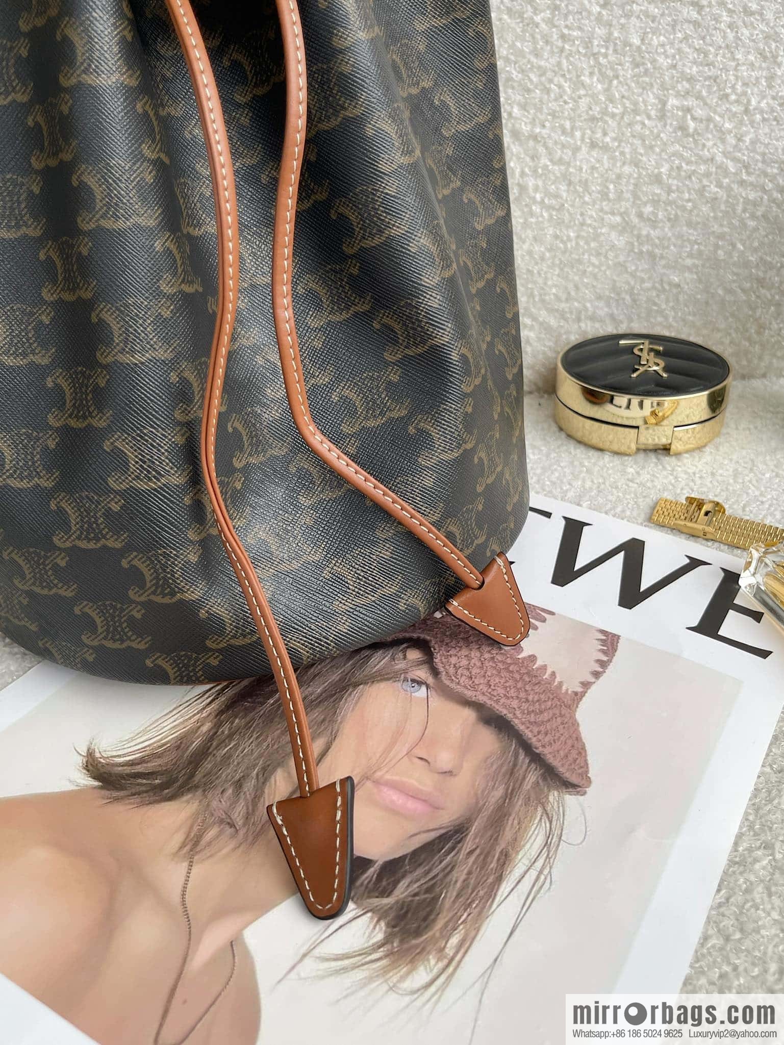 CELINE CLARA logo printed cow leather handbag 116882