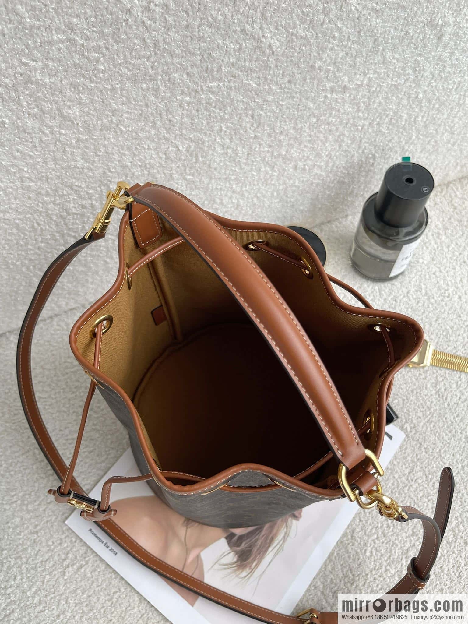 CELINE CLARA logo printed cow leather handbag 116882