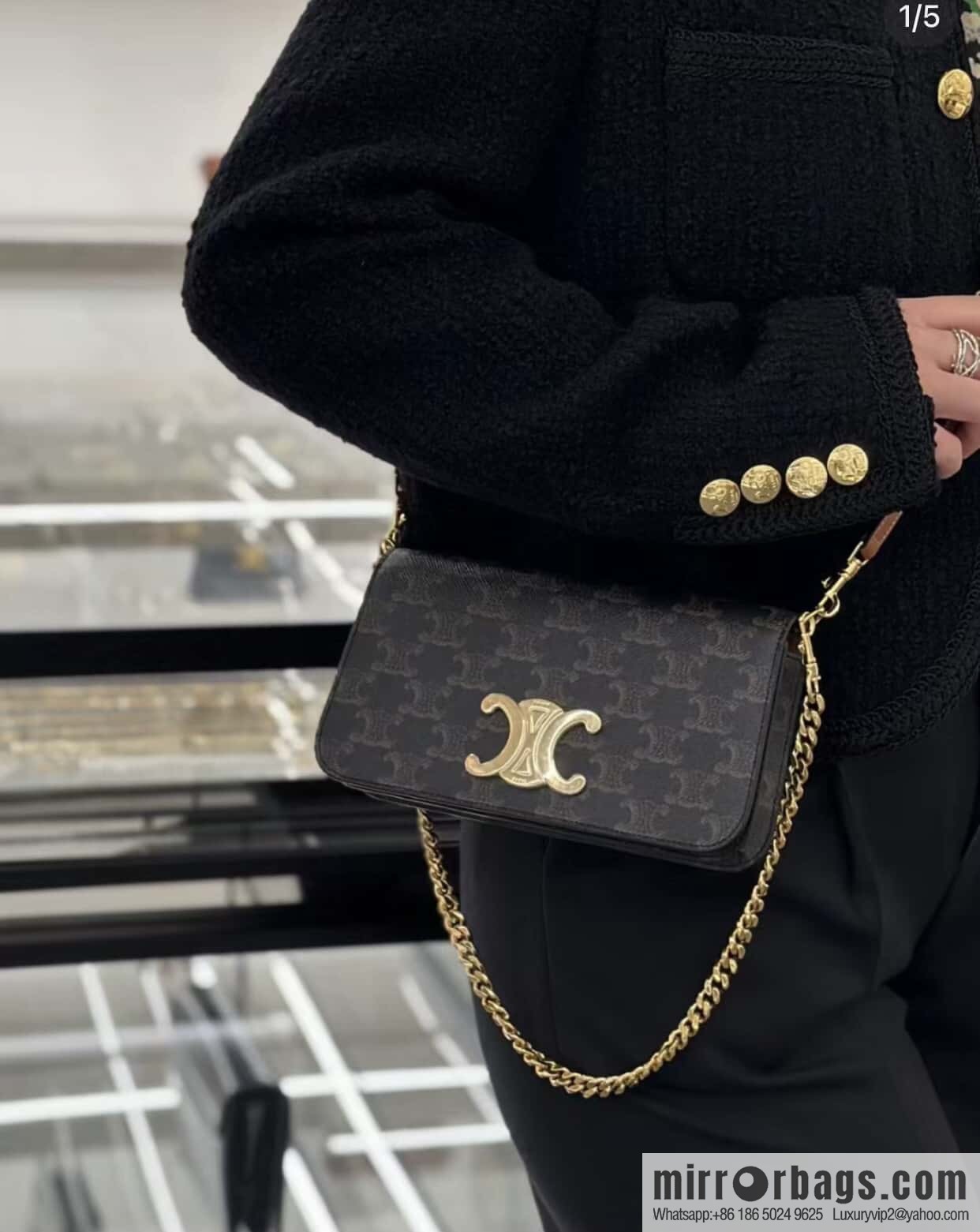 CELINE MULTPOCHETTE logo printed cow leather mini handbag 10L972