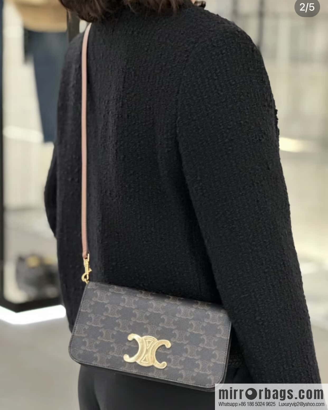 CELINE MULTPOCHETTE logo printed cow leather mini handbag 10L972