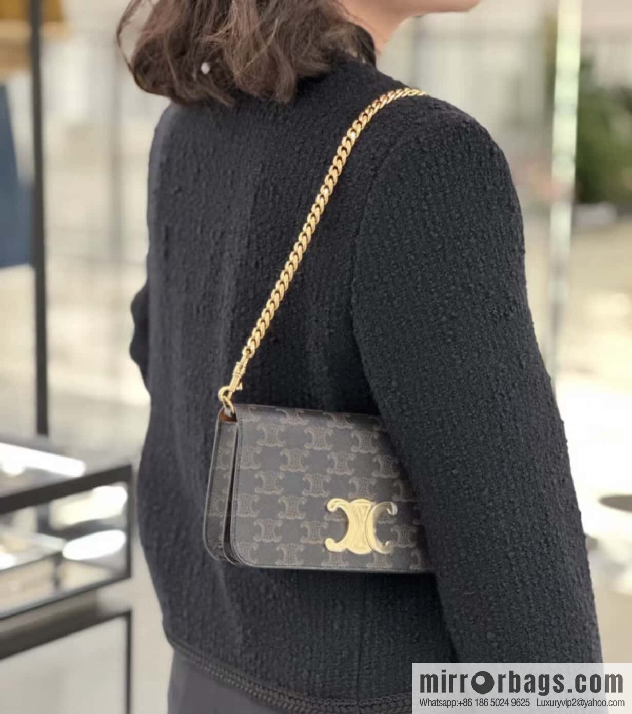 CELINE MULTPOCHETTE logo printed cow leather mini handbag 10L972