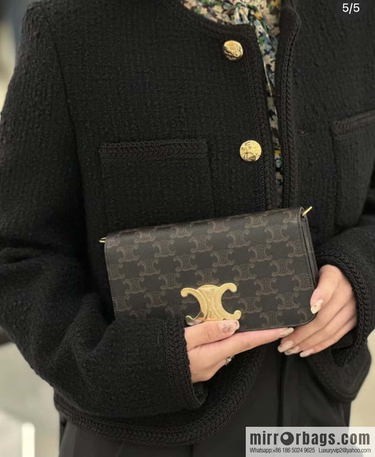 CELINE MULTPOCHETTE logo printed cow leather mini handbag 10L972