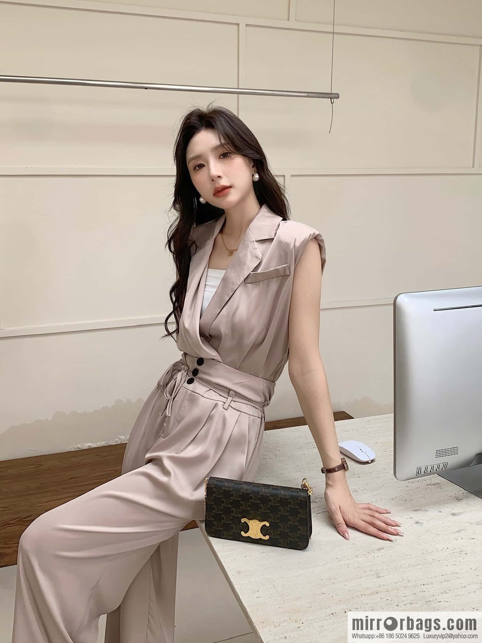 CELINE MULTPOCHETTE logo printed cow leather mini handbag 10L972