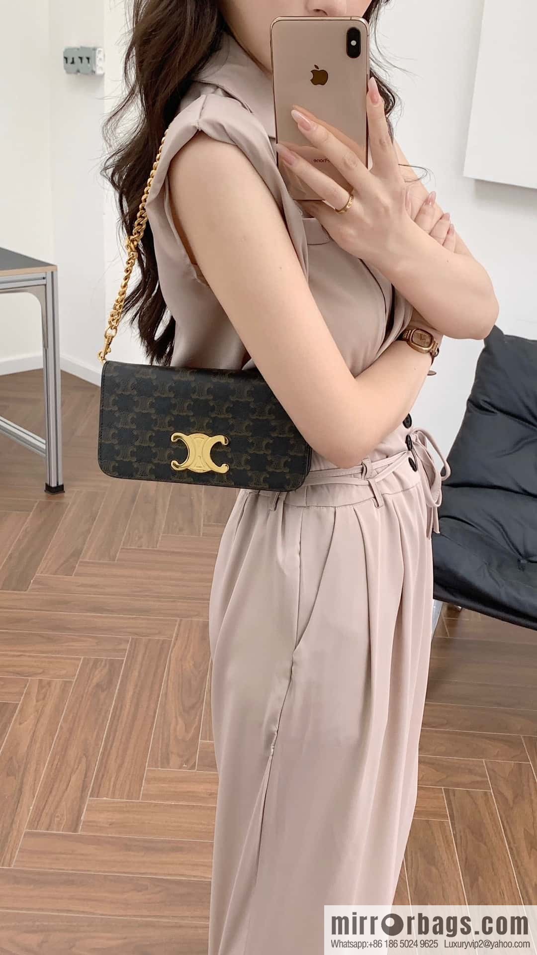 CELINE MULTPOCHETTE logo printed cow leather mini handbag 10L972