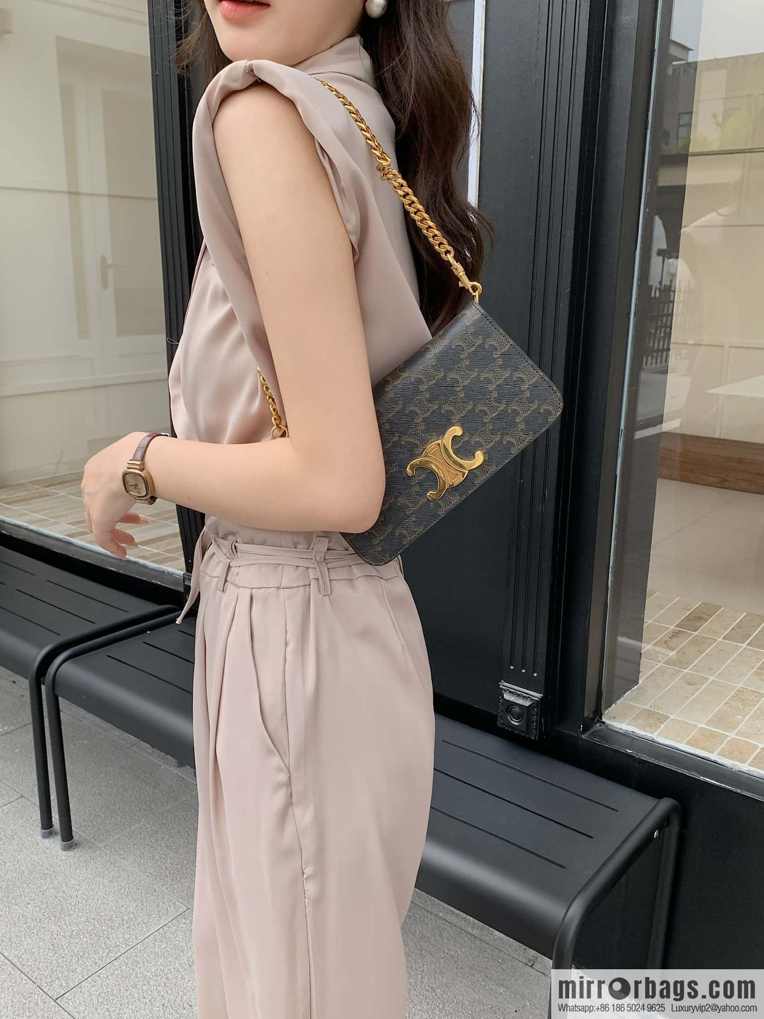 CELINE MULTPOCHETTE logo printed cow leather mini handbag 10L972