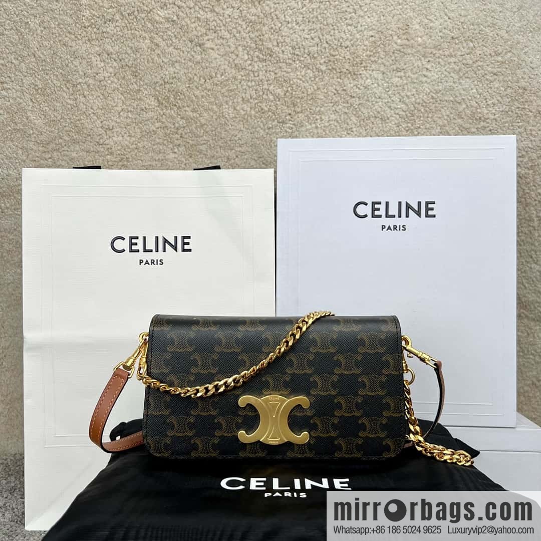 CELINE MULTPOCHETTE logo printed cow leather mini handbag 10L972