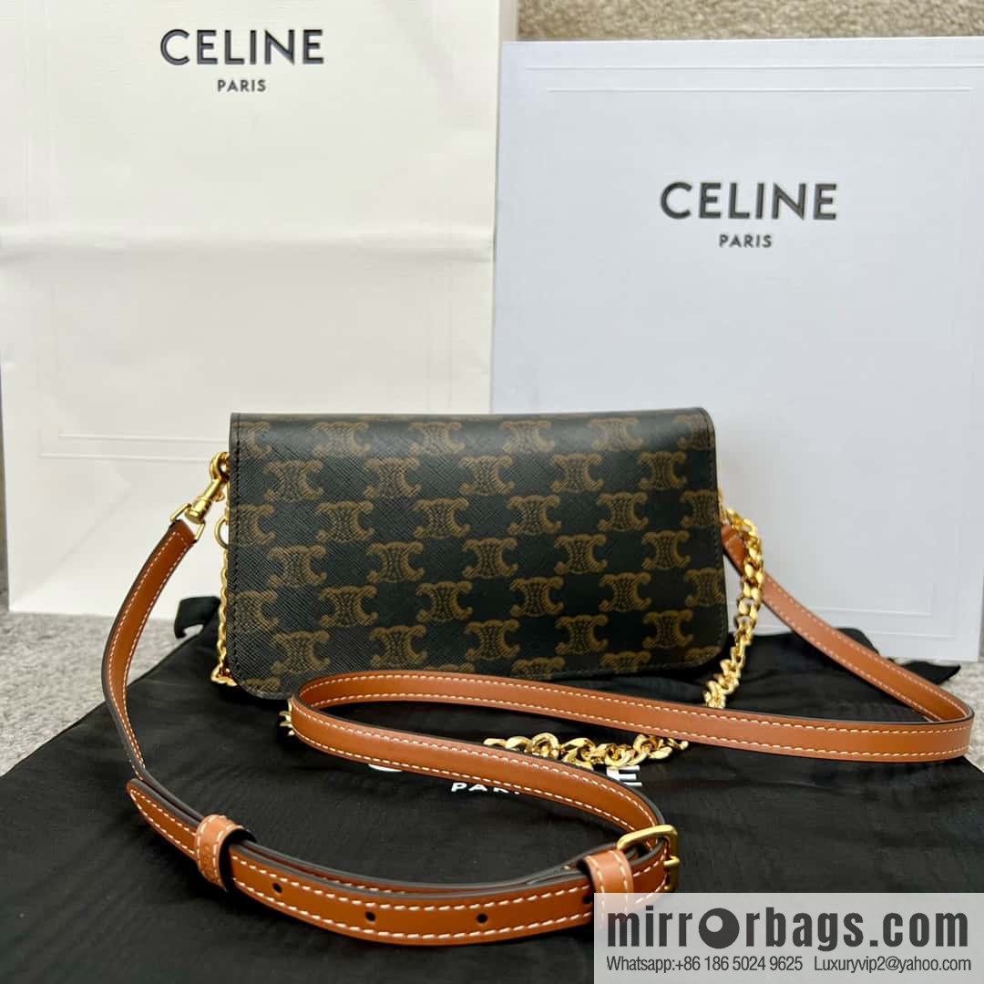 CELINE MULTPOCHETTE logo printed cow leather mini handbag 10L972