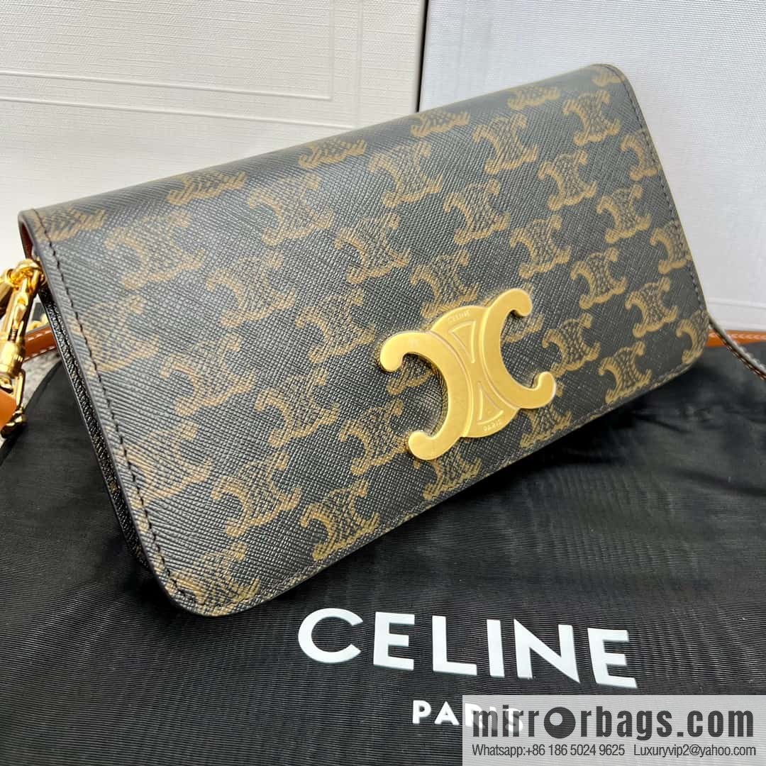 CELINE MULTPOCHETTE logo printed cow leather mini handbag 10L972