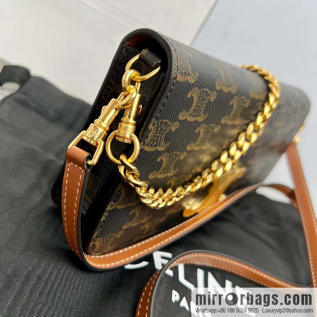 CELINE MULTPOCHETTE logo printed cow leather mini handbag 10L972