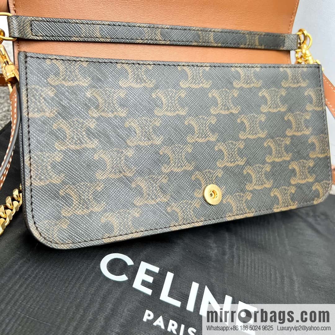 CELINE MULTPOCHETTE logo printed cow leather mini handbag 10L972
