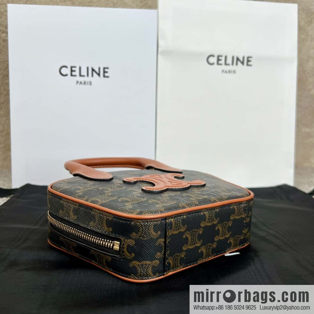 CELINE Mini Arc de Triomphe Logo Printed Bowling Bag 110462