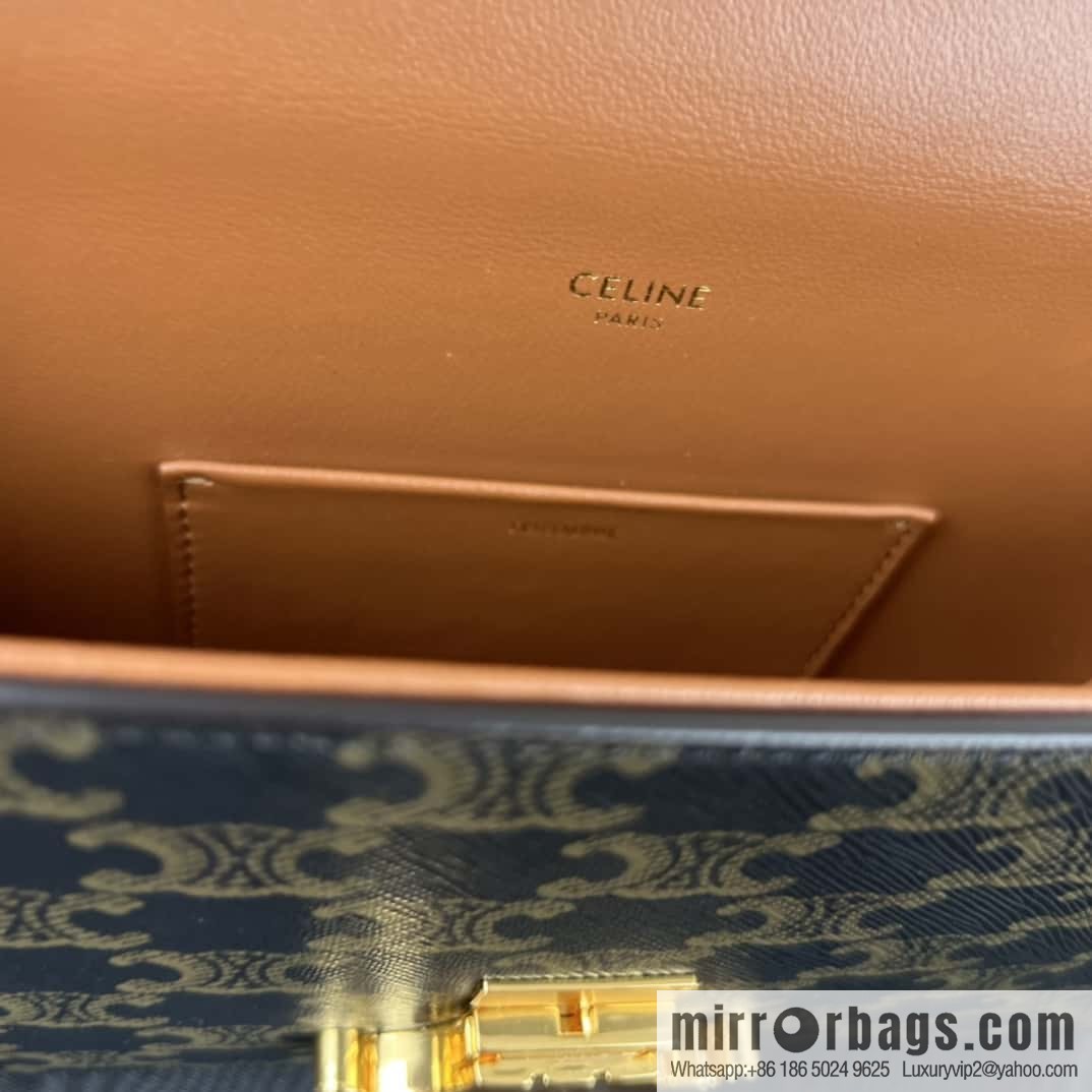CELINE BOX TRIOMPHE logo printed cow leather handbag 199992