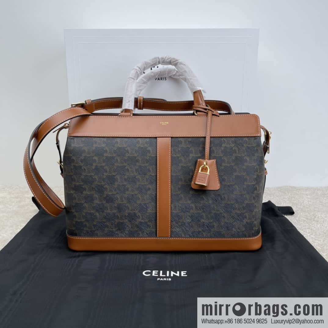CELINE cabas printing material/cowhide handbag 192662
