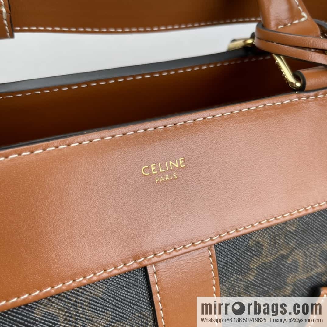 CELINE cabas printing material/cowhide handbag 192662