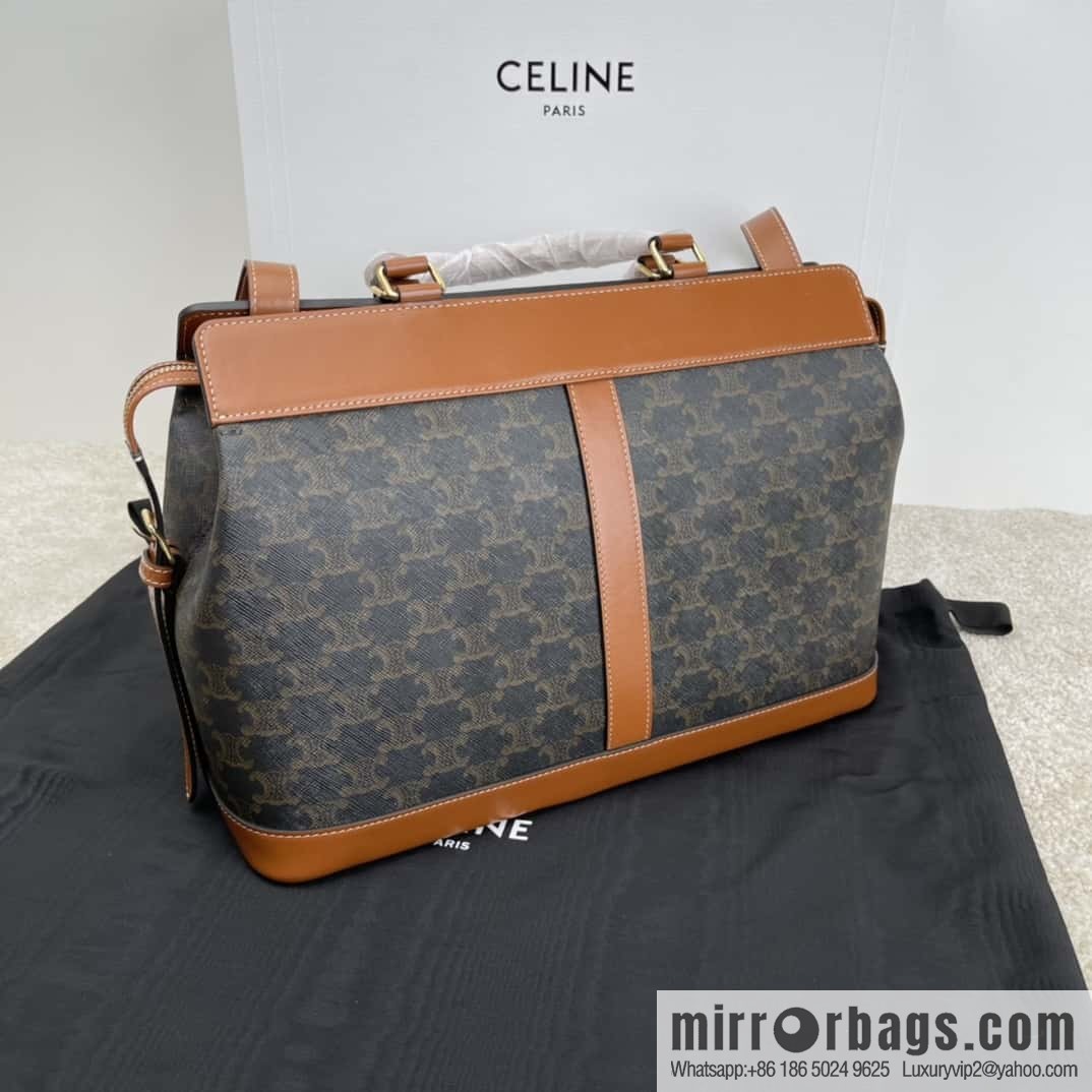 CELINE cabas printing material/cowhide handbag 192662