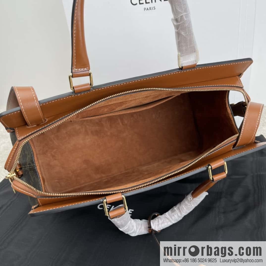 CELINE cabas printing material/cowhide handbag 192662